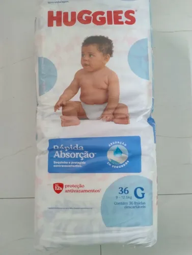 Fraldas Huggies - Tamanho G - Absorção rápida