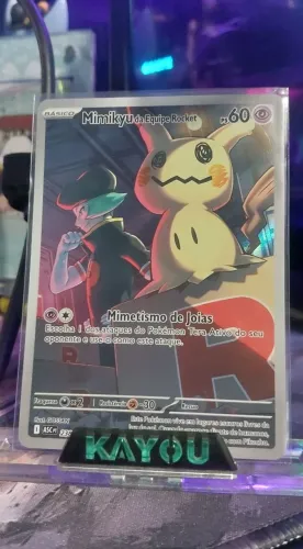 Carta Pokémon Mimikyu da equipe rocket ilustração rara