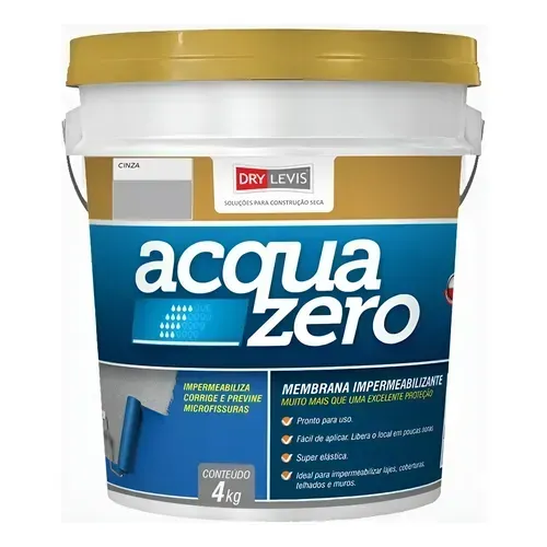 impermeabilizante super flexível base agua 4kg acqua zero cor cinza fosco