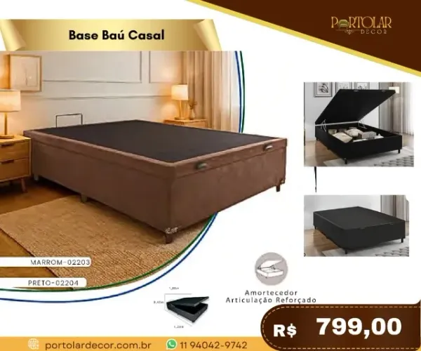 Base baú casal, a pronta entrega