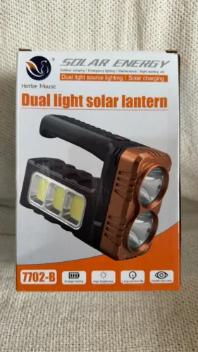 Lanterna Solar Portátil Hatter Mouse 7702-B Dupla Fonte de Luz
