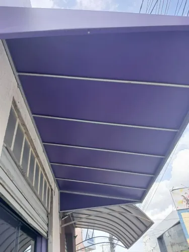 Toldo e porta blindex