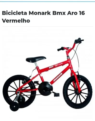 Bicicleta Monark Bmx Aro 16 Vermelho.