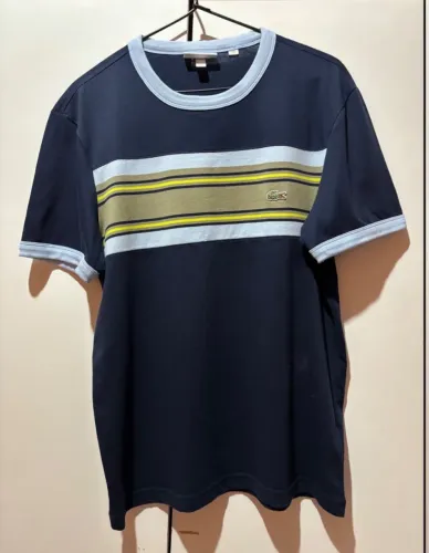 Camiseta Lacoste Ringer Stripe Masculina