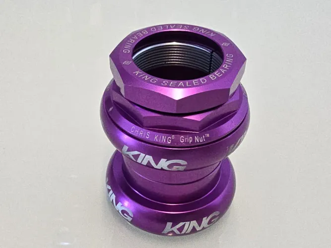 Caixa direcao Chris King Roxa 1 1/8 rosca over bike 