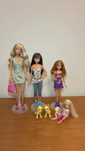 Lote Barbie, Skipper, Chelsea, Kelly e Pets