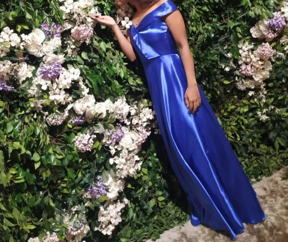 Vestido de festa azul Royal - madrinha
