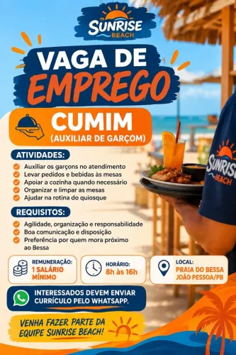 CONTRATANDO CUMIN e COZINHEIRO