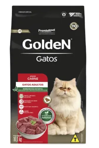 Ração Golden Gatos Adultos 10kg - Sabor Carne