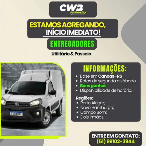 Entregadores com veículo grande (utilitário)