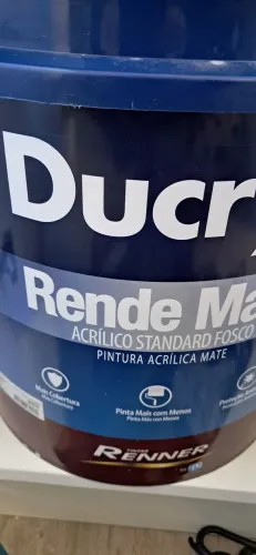 Galão de 18 litros de tinta branco fosco. Praticamente cheia a lata.