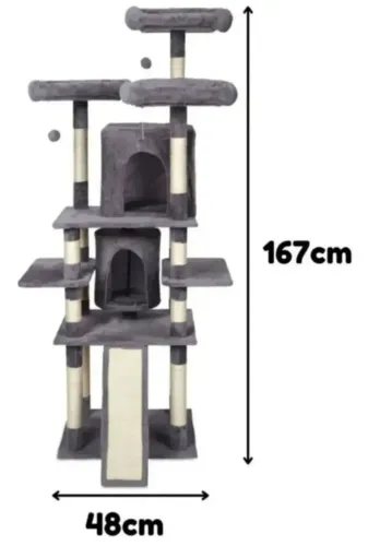Arranhador Torre para Gatos com 8 bases e toca