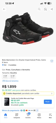 Bota Alpinestars Honda CR-X Drystar (importada)