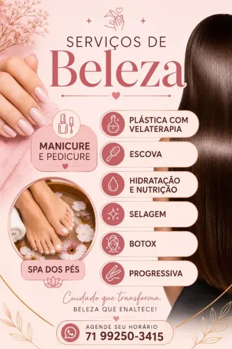 Serviço de beleza na sua residência. 