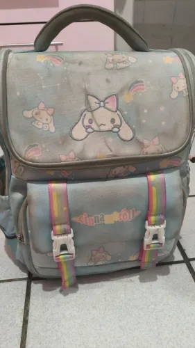 Mochila cinnamoroll sanrio original azul impermeável modelo japonesa