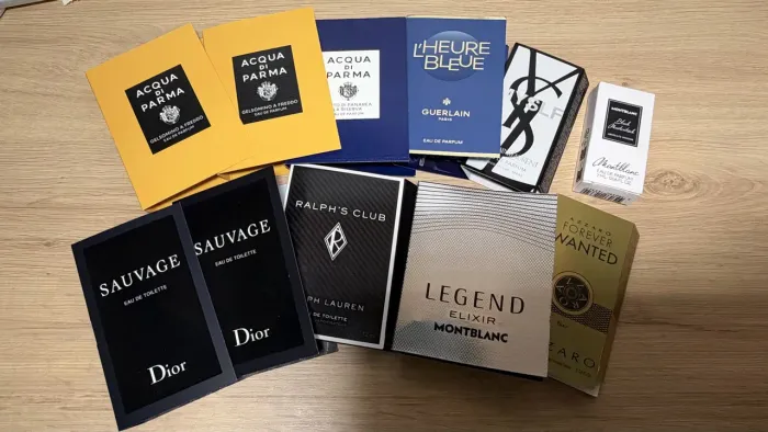 Kit com 11 flaconetes perfumes masculinos importados