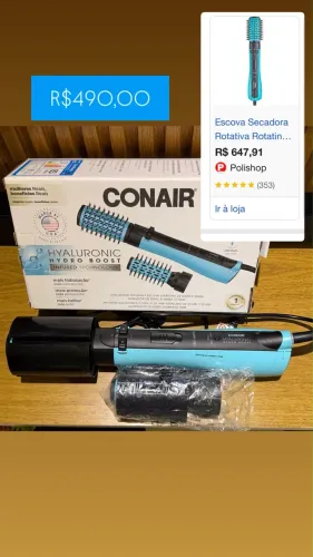 Escova conair rotativa