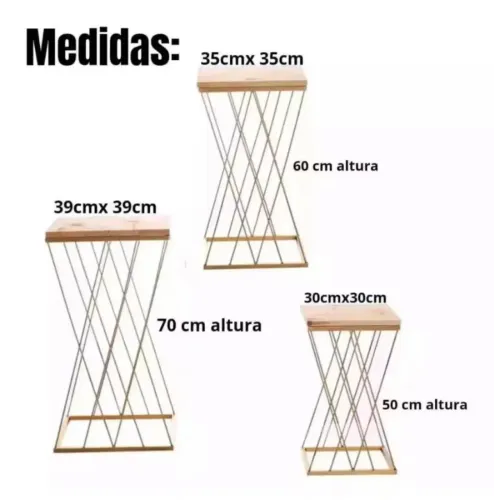 Trio de mesas decoração