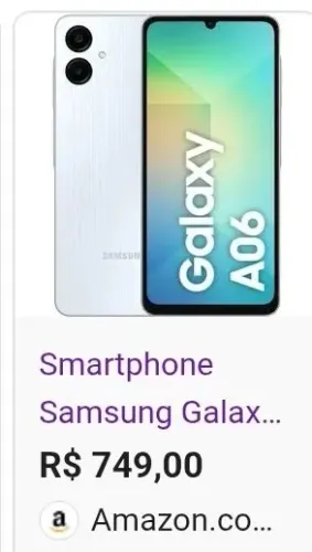 Samsung A06 semi novo, com.garantia estendida até 2027...