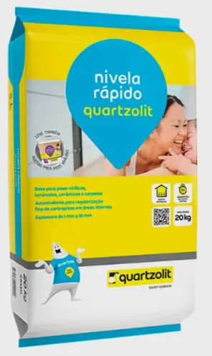 Massa Autonivelante Nivela Rápido Quartzolit 20 kgs