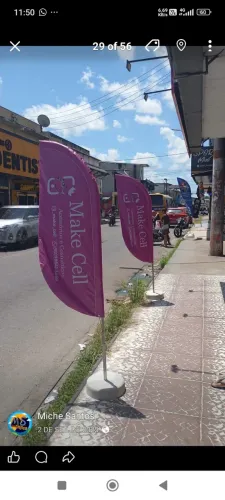 Fachada em lona impressa, banner, wind banner e muito mais