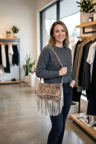 ? Bolsa Agatha original ? Em couro jaguar com franjas, linda e super estilosa. ? Nova 