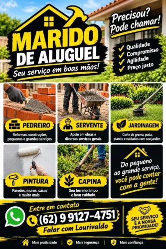 Pedreiro, Pintor, Jardinagem