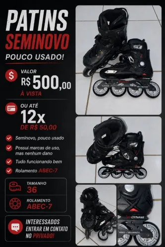 Patins Traxart Seminovo - Tamanho 36 | ABEC-7