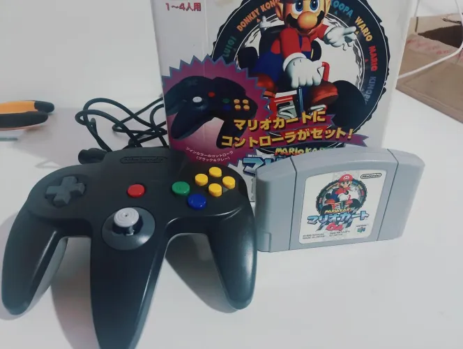 Bundle Mario Kart controle e fita excelente estado sem berço sem manual