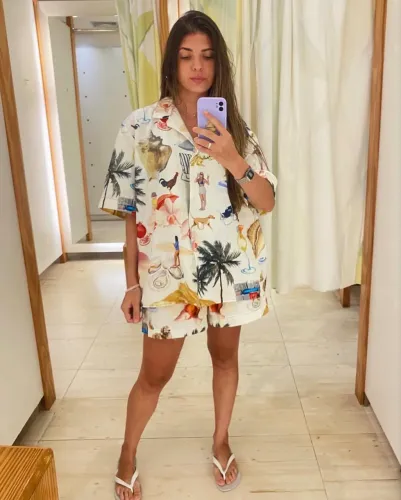 Conjunto Floral farm: camisa e short G