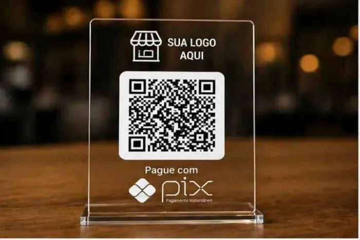 Placa Pix em acrílico