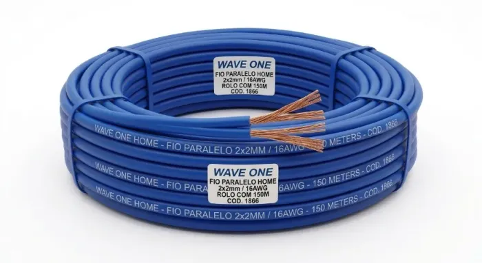 FIO PARALELO WAVE ONE 2X2MM / 16AWG HOME/AZUL - ROLO COM 150 METROS (COD. 1866)