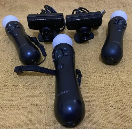 Kit 2 Câmeras PlayStation Eye + 3 Joystick Move + 4 Jogos Originais Sony Novíss, Garantia 