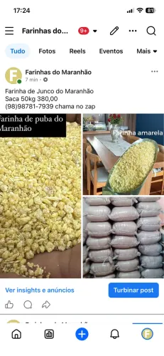 Farinha d?água natural amarela