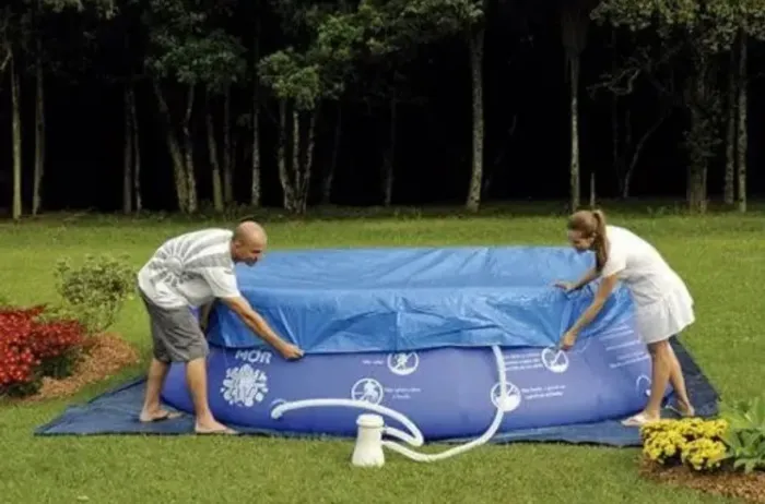 Piscina Inflável MOR - 9.000 Litros Combo 127V (kit com capa, forro, filtro e escada)