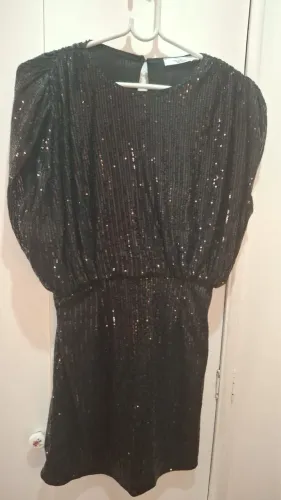 vestido aquamar, paetê, tamanho p