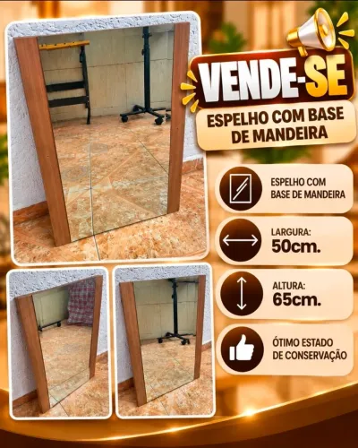 Espelho com madeira