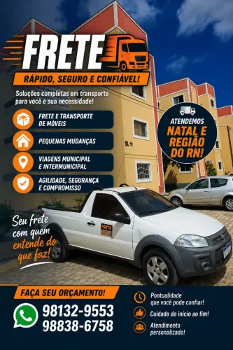 Frete: Nova Parnamirim e Grande Natal