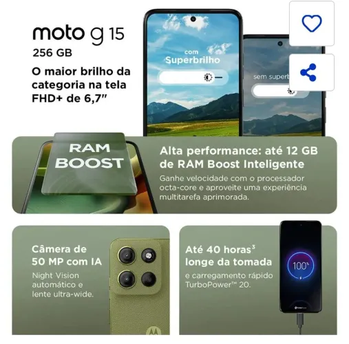 Celular moto G15 256 gigas
