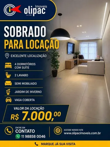 Sobrado com 4 dormitórios para alugar, 285 m² por R$ 7.340,00/mês - Parque Renato Maia - G
