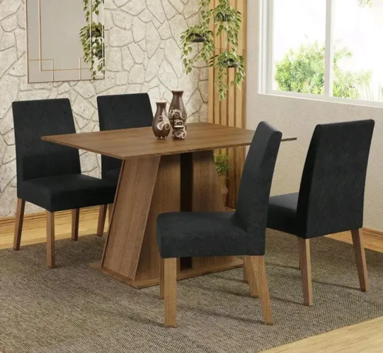 Mesa com 4 cadeiras semi nova 