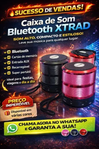 VENDO CAIXA DE SOM XTRAD BLUETOOTH PORTÁTIL 
