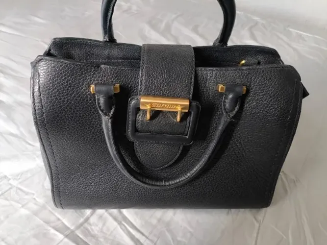 Bolsa Carmin Preta original 100% couro legítimo