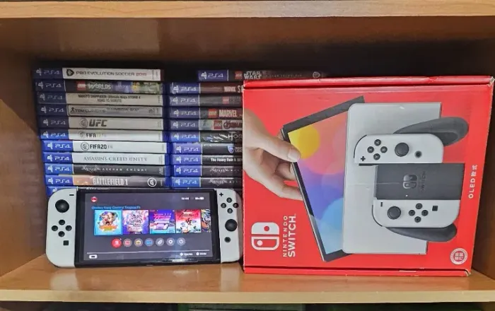 Nintendo switch oled 256gb desbloqueado seminovo Aceitamos usado como parte do pagamento