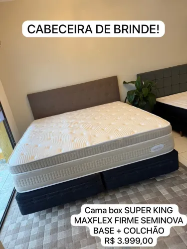 Cama Box SUPER KING MAXFLEX FIRME SEMINOVA - ENTREGO