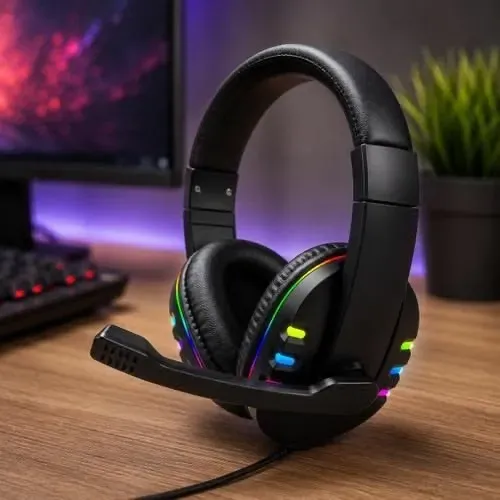 Headset Fone Gamer Led RGB com microfone USB