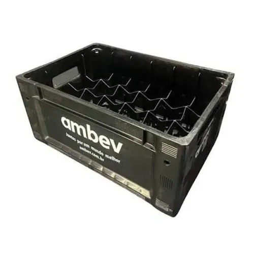 Engradado plástico AmBev 24 garrafa 300 ml completo com as garrafas