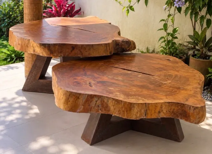 Conjunto de Mesas Madeira