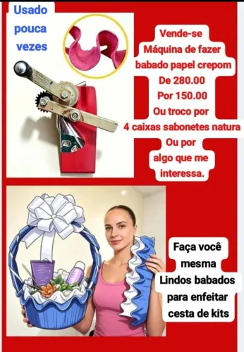 MÁQUINA DE FAZER BABADO PAPEL CREPOM(MONTAGEM CESTA KITS))