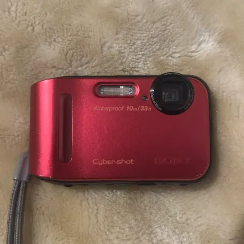câmera digital sony cybershot vermelha à prova d?água 16.1mp